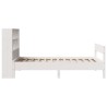 Lit bibliothèque sans matelas blanc 90x190cm bois de pin massif 