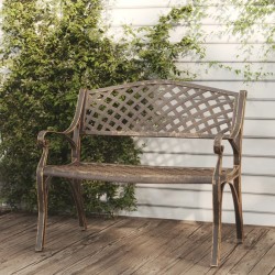 Banc de jardin 102 cm aluminium coulé bronze 