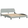 Cadre de lit sans matelas gris clair 160x200 cm velours 