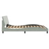 Cadre de lit sans matelas gris clair 160x200 cm velours 