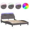 Cadre de lit avec LED sans matelas gris 140x200 cm 