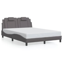 Cadre de lit avec LED sans matelas gris 140x200 cm 