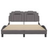 Cadre de lit avec LED sans matelas gris 140x200 cm 