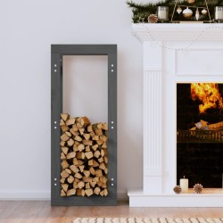 Support pour bois de chauffage Gris 41x25x100 cm Bois de pin 