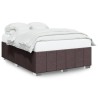 Cadre de lit sans matelas marron foncé 160x200 cm tissu 
