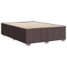 Cadre de lit sans matelas marron foncé 160x200 cm tissu 