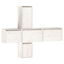 Meubles TV 5 pcs Blanc Bois massif de pin 