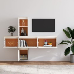 Meubles TV 5 pcs Blanc Bois massif de pin 