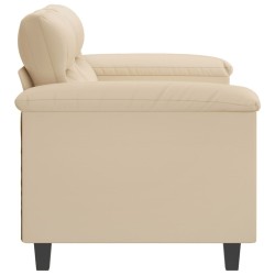 Canapé à 2 places Crème 120 cm Tissu microfibre 