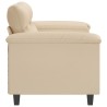 Canapé à 2 places Crème 120 cm Tissu microfibre 