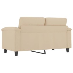 Canapé à 2 places Crème 120 cm Tissu microfibre 