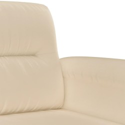 Canapé à 2 places Crème 120 cm Tissu microfibre 