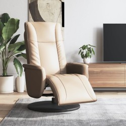 Fauteuil inclinable avec repose-pieds cappuccino similicuir 
