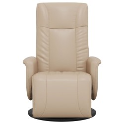 Fauteuil inclinable avec repose-pieds cappuccino similicuir 