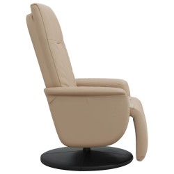 Fauteuil inclinable avec repose-pieds cappuccino similicuir 