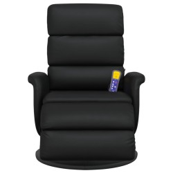 Fauteuil inclinable de massage repose-pieds noir similicuir 