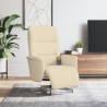 Fauteuil inclinable de massage avec repose-pieds crème tissu 
