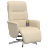 Fauteuil inclinable de massage avec repose-pieds crème tissu 