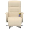 Fauteuil inclinable de massage avec repose-pieds crème tissu 