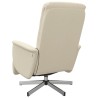 Fauteuil inclinable de massage avec repose-pieds crème tissu 