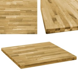 Dessus de table Bois de chêne massif Carré 44 mm 80x80 cm 