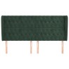 Tête de lit avec oreilles Vert foncé 203x23x118/128 cm Velours 