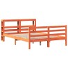 Cadre de lit sans matelas cire marron 140x190cm bois pin massif 