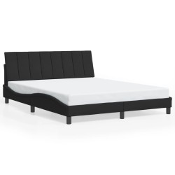 Cadre de lit sans matelas noir 160x200 cm velours 