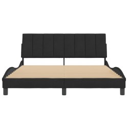 Cadre de lit sans matelas noir 160x200 cm velours 