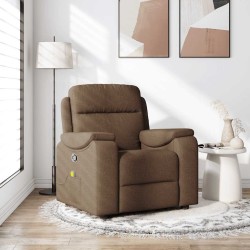 Fauteuil de massage inclinable Marron Tissu 