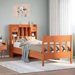 Cadre de lit sans matelas cire marron 90x200 cm bois pin massif 