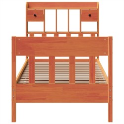 Cadre de lit sans matelas cire marron 90x200 cm bois pin massif 