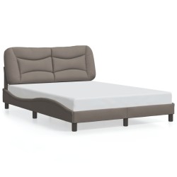 Cadre de lit sans matelas taupe 120x200 cm tissu 
