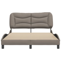 Cadre de lit sans matelas taupe 120x200 cm tissu 