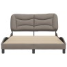 Cadre de lit sans matelas taupe 120x200 cm tissu 