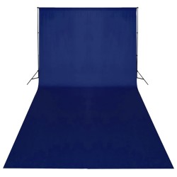 Toile de fond coton sans support bleu 600x300 cm incrustation 
