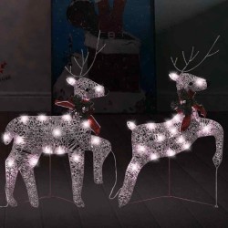 Rennes de Noël 2 pcs Doré 40 LED 