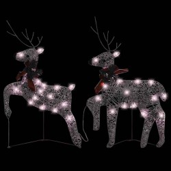 Rennes de Noël 2 pcs Doré 40 LED 