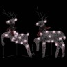 Rennes de Noël 2 pcs Doré 40 LED 