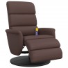 Fauteuil inclinable de massage repose-pieds marron similicuir 