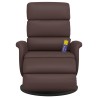 Fauteuil inclinable de massage repose-pieds marron similicuir 