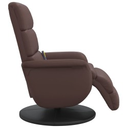 Fauteuil inclinable de massage repose-pieds marron similicuir 