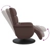 Fauteuil inclinable de massage repose-pieds marron similicuir 