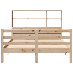 Lit bibliothèque sans matelas 120x190 cm bois de pin massif 