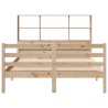 Lit bibliothèque sans matelas 120x190 cm bois de pin massif 