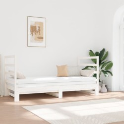 Lit coulissant sans matelas blanc 2x(90x190) cm 
