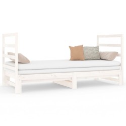 Lit coulissant sans matelas blanc 2x(90x190) cm 