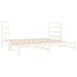 Lit coulissant sans matelas blanc 2x(90x190) cm 