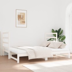 Lit coulissant sans matelas blanc 2x(90x190) cm 