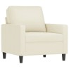 Fauteuil avec repose-pied Crème 60 cm Velours 